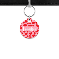Pink And Red Love Hearts Mini Pet ID Tag