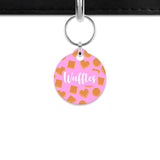 Pink Waffles Pattern Mini Pet ID Tag