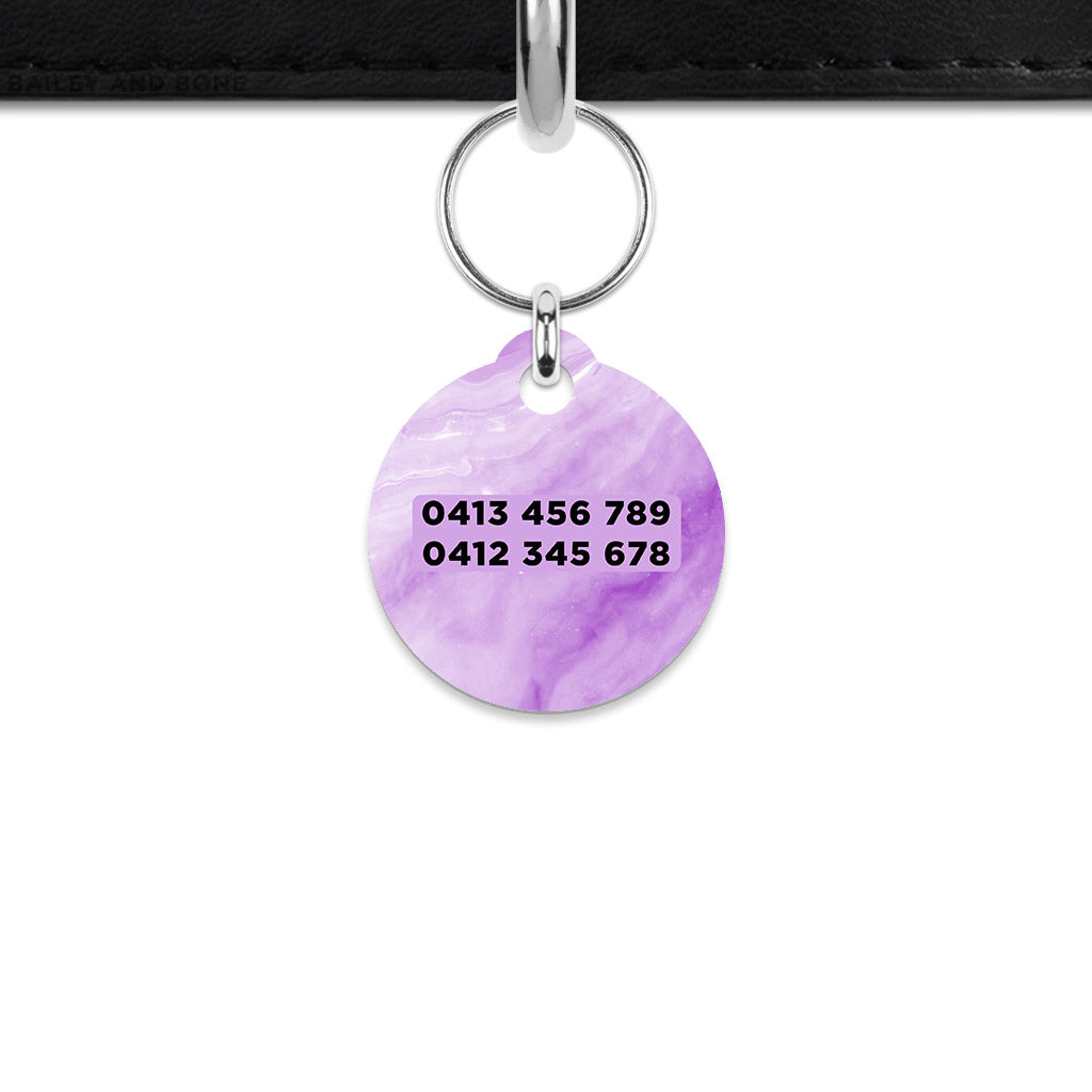 Light Purple Marble Mini Pet ID Tag