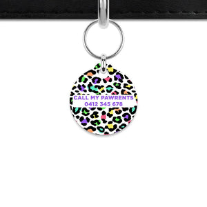 Pastel Leopard Print Mini Pet ID Tag