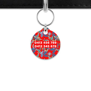 Red Paisley Mini Pet ID Tag