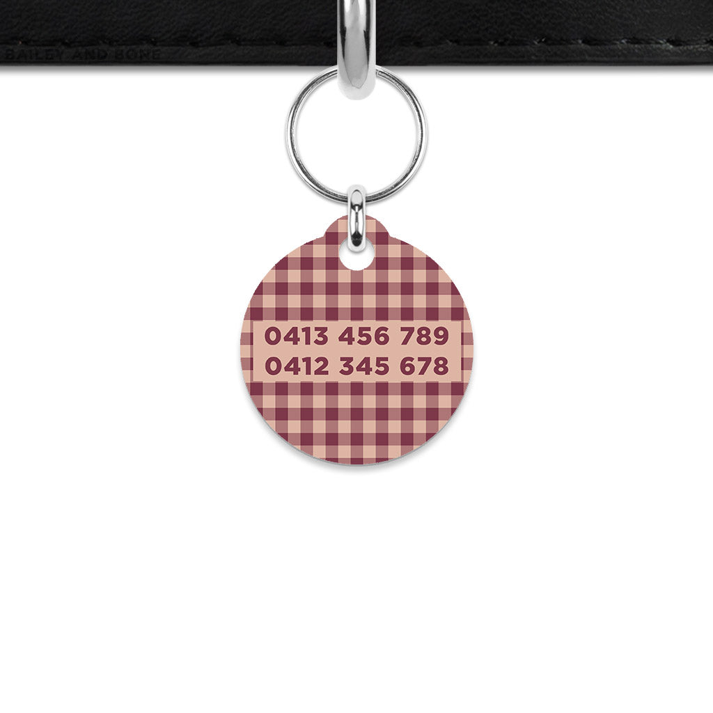 Winter Gingham Mini Pet ID Tag