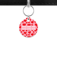 Pink And Red Love Hearts Mini Pet ID Tag