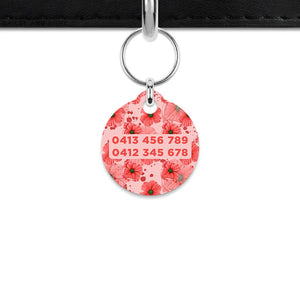 Pink And Red Poppy Mini Pet ID Tag