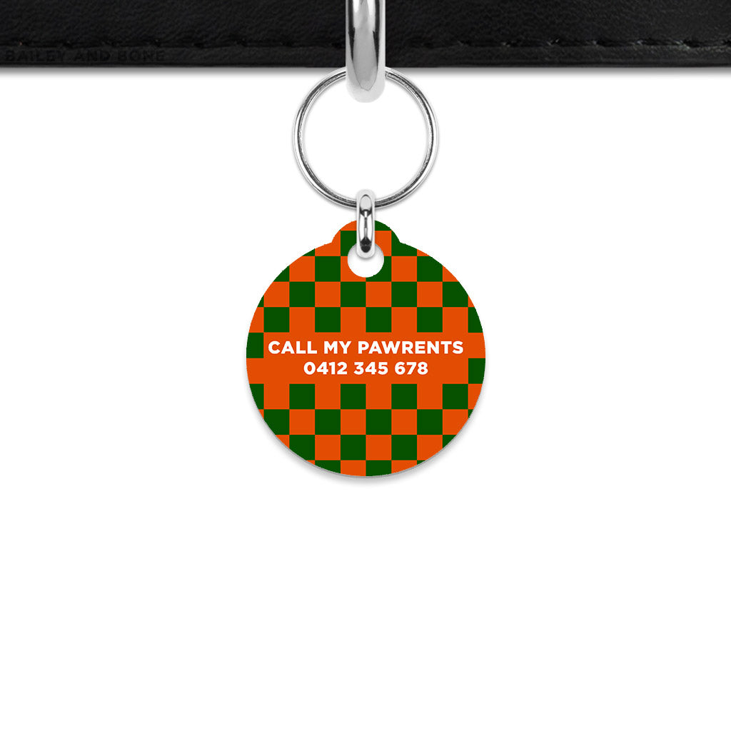 Halloween Checkers Mini Pet ID Tag