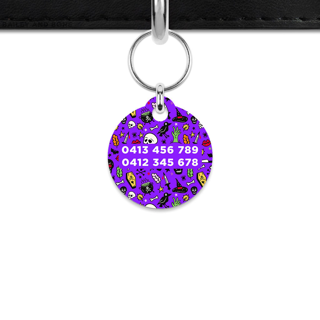 Spooky Halloween Pattern Mini Pet ID Tag