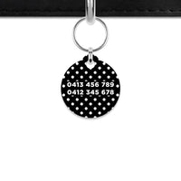 Black And White Polka Dots Mini Pet ID Tag