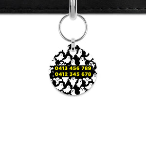 Ghost Pattern Mini Pet ID Tag
