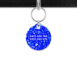 Blue Terrazzo Mini Pet ID Tag