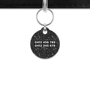 Black Pastel Stars Mini Pet ID Tag
