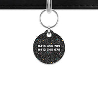 Black Pastel Stars Mini Pet ID Tag