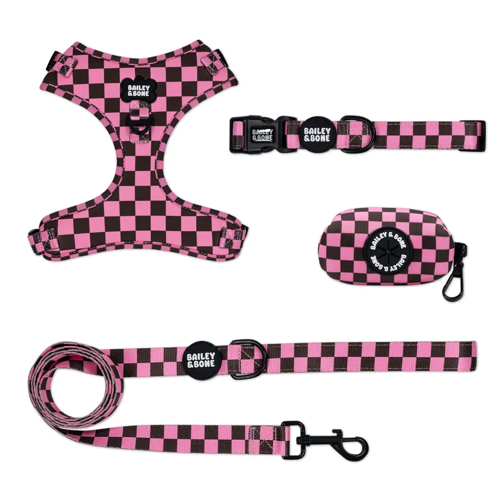 Pink and Brown Checkers Bailey Bundle