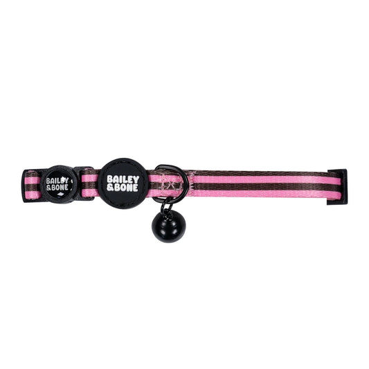 Pink And Brown Stripes Cat Collar