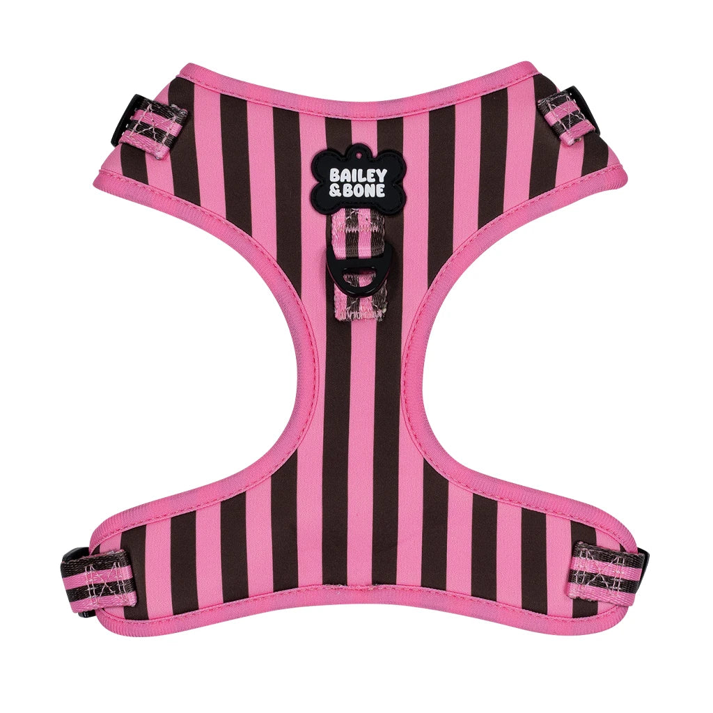 Pink and Brown Stripes Dog Harness