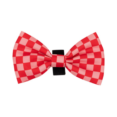 Pink And Red Checkers Bow Tie