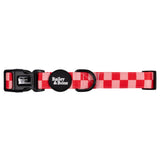 Pink And Red Checkers Dog Collar