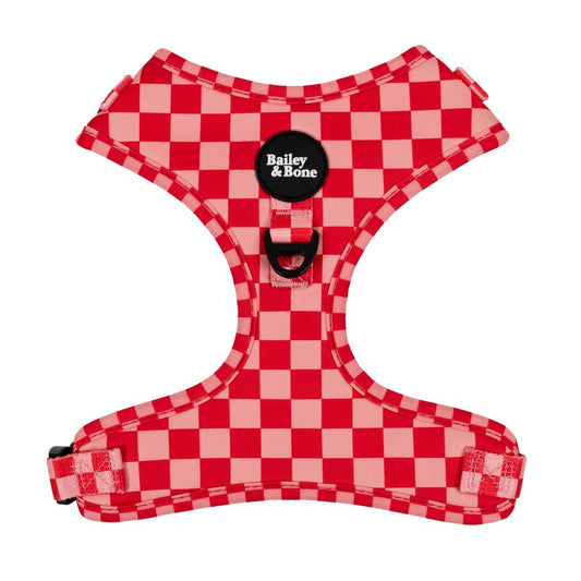 Pink And Red Checkers Dog Harness