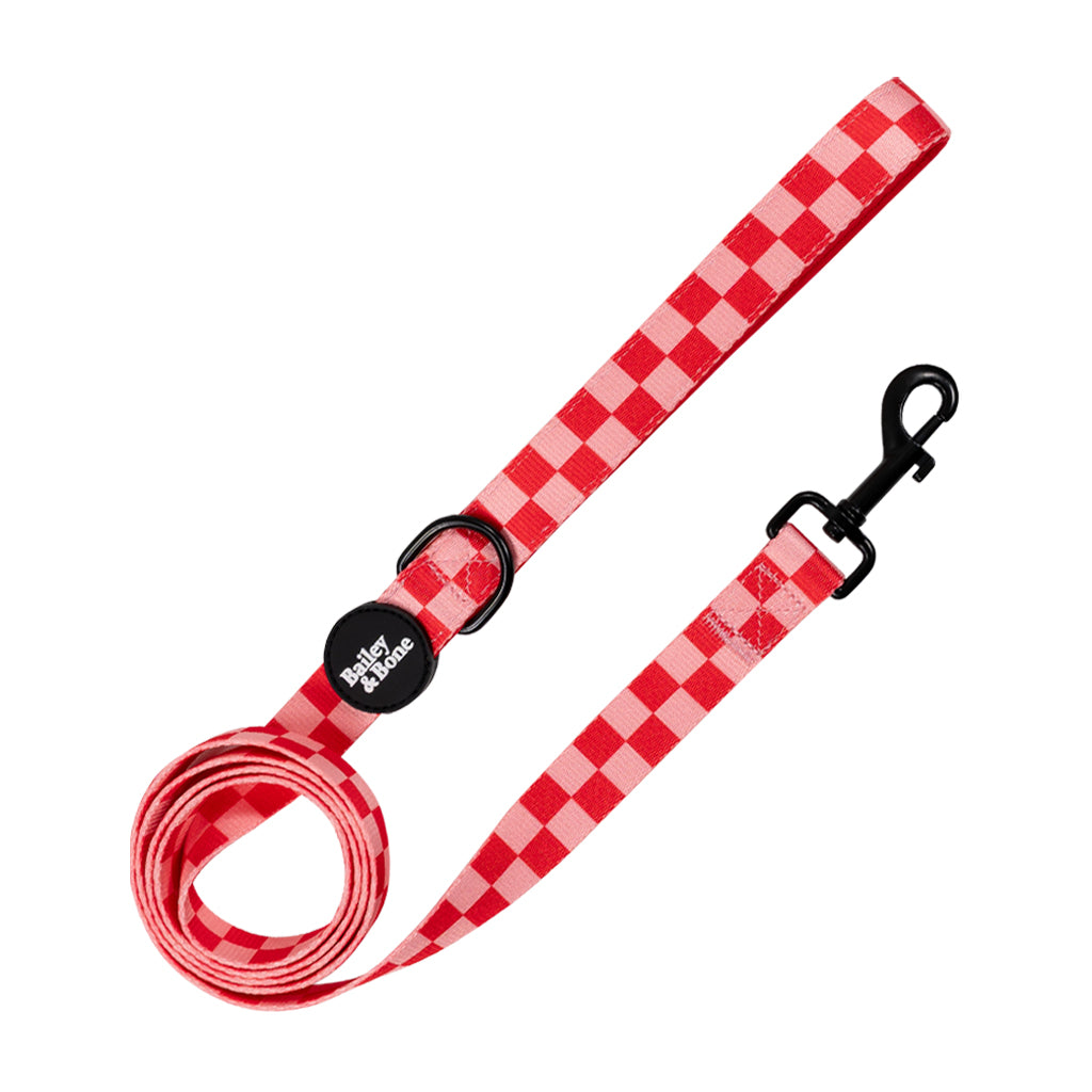 Pink And Red Checkers Lead