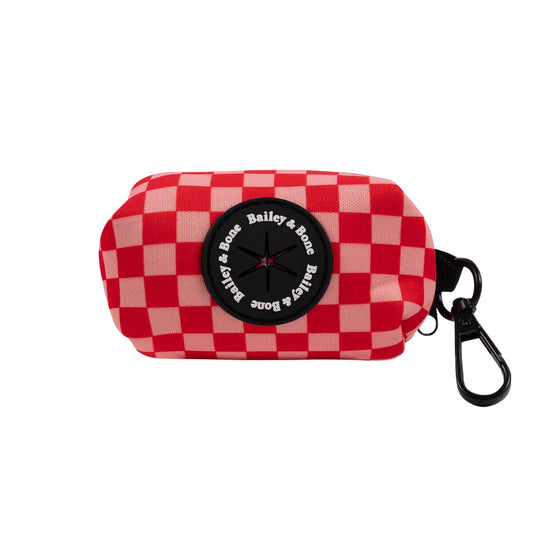 Pink And Red Checkers Poop Bag Holder