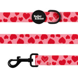Pink And Red Love Hearts Collar And Lead Bundle