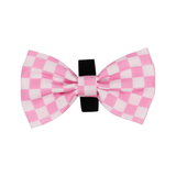 Pink And White Checkers Bow Tie