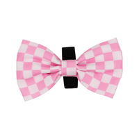 Pink And White Checkers Bow Tie
