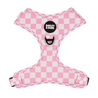 Pink And White Checkers Dog Harness