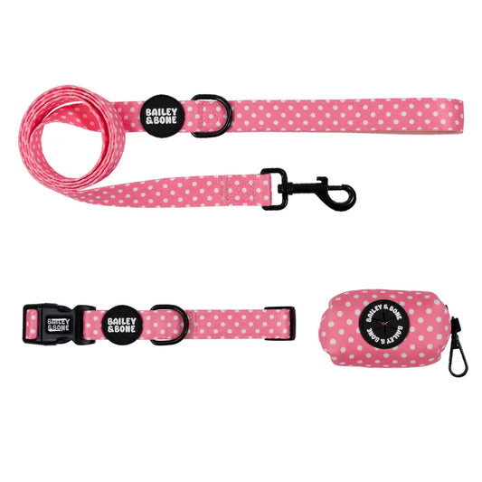 Pink And White Polka Dots Collar Bundle