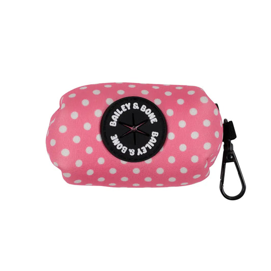 Pink And White Polka Dots Poop Bag Holder