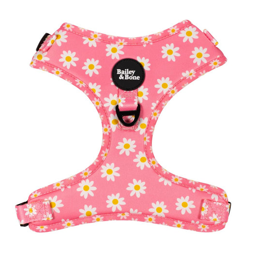 Pink Daisy Pattern Dog Harness