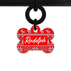 Bailey And Bone Bone / Black Christmas Sweater Pet Tag