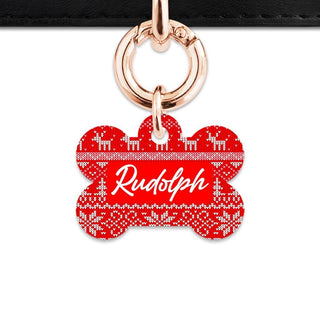 Bailey And Bone Bone / Rose Gold Christmas Sweater Pet Tag