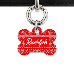 Bailey And Bone Bone / Silver Christmas Sweater Pet Tag