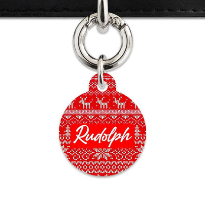 Bailey And Bone Circle / Silver Christmas Sweater Pet Tag
