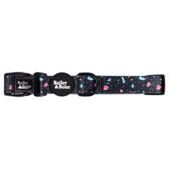Black Pastel Terrazzo Dog Collar