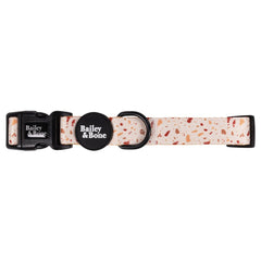 Brown And Beige Terrazzo Dog Collar