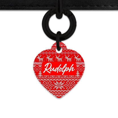Bailey And Bone Heart / Black Christmas Sweater Pet Tag