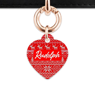 Bailey And Bone Heart / Rose Gold Christmas Sweater Pet Tag