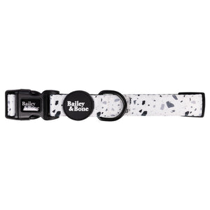 Bailey And Bone Pet Collar Black And White Terrazzo Pet Collar