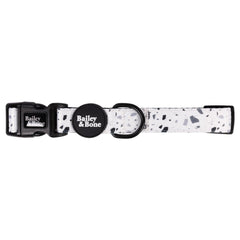 Black And White Terrazzo Dog Collar