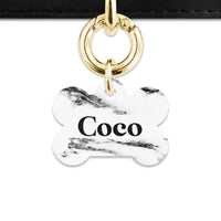Bailey And Bone Pet ID Tags Black And White Marble Pet Tag