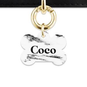 Bailey And Bone Pet ID Tags Black And White Marble Pet Tag