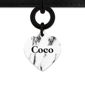 Bailey And Bone Pet ID Tags Black And White Marble Pet Tag