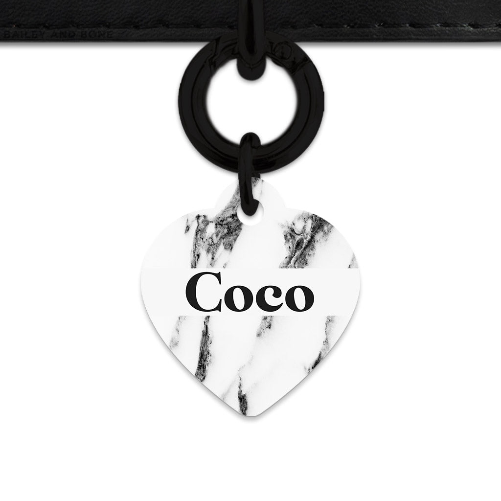 Bailey And Bone Pet ID Tags Black And White Marble Pet Tag