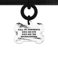Bailey And Bone Pet ID Tags Black And White Marble Pet Tag