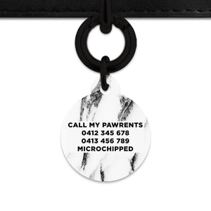 Bailey And Bone Pet ID Tags Black And White Marble Pet Tag