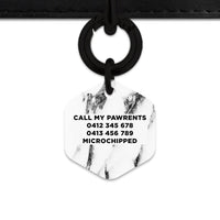 Bailey And Bone Pet ID Tags Black And White Marble Pet Tag