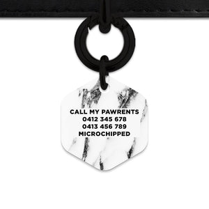Bailey And Bone Pet ID Tags Black And White Marble Pet Tag