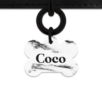 Bailey And Bone Pet ID Tags Black And White Marble Pet Tag