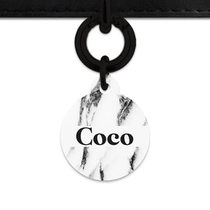 Bailey And Bone Pet ID Tags Black And White Marble Pet Tag